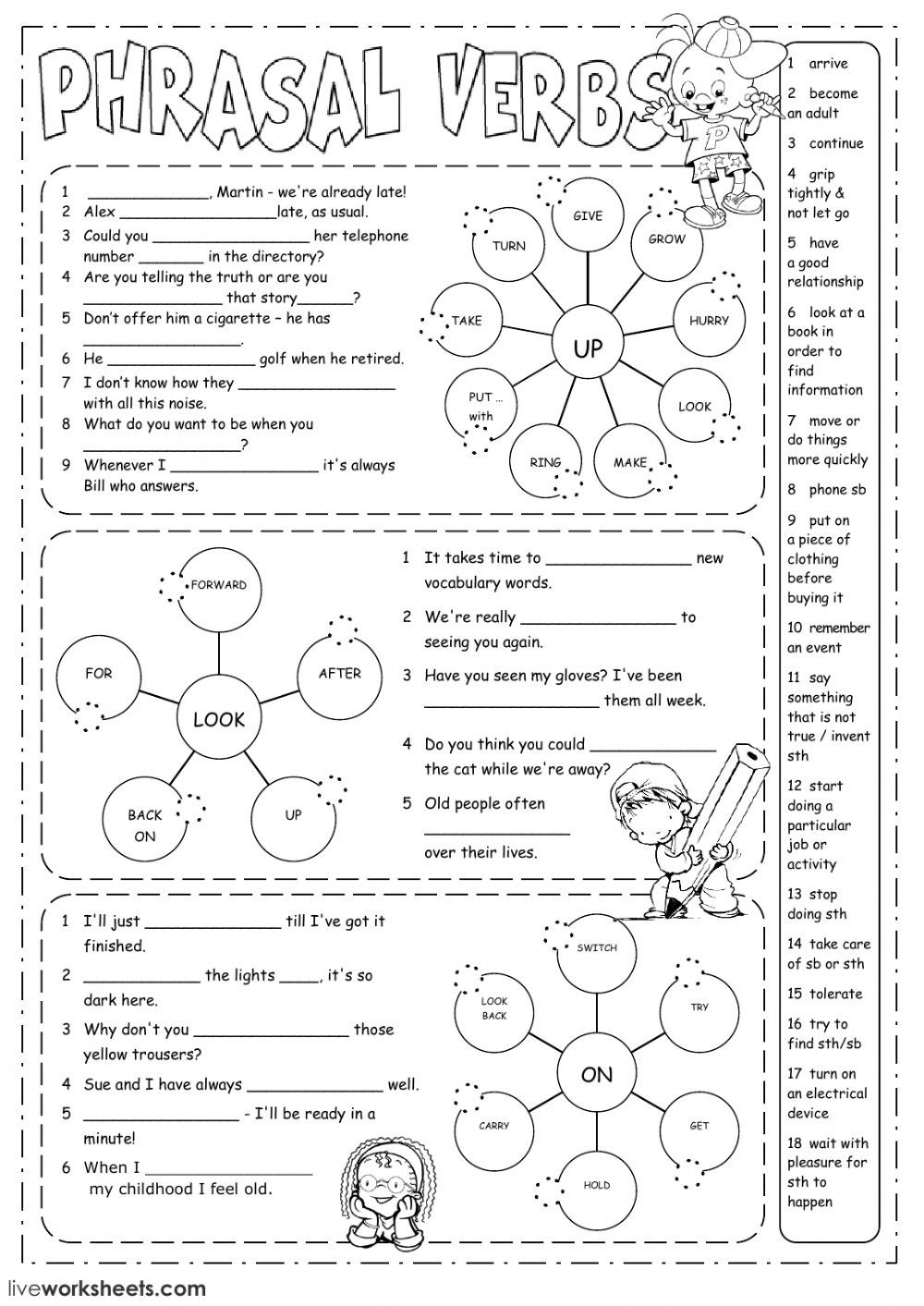 phrasal verbs worksheet pdf
